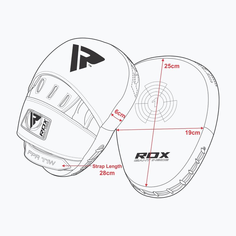 Dischi da allenamento RDX Focus Pad T1 bianco/nero 7
