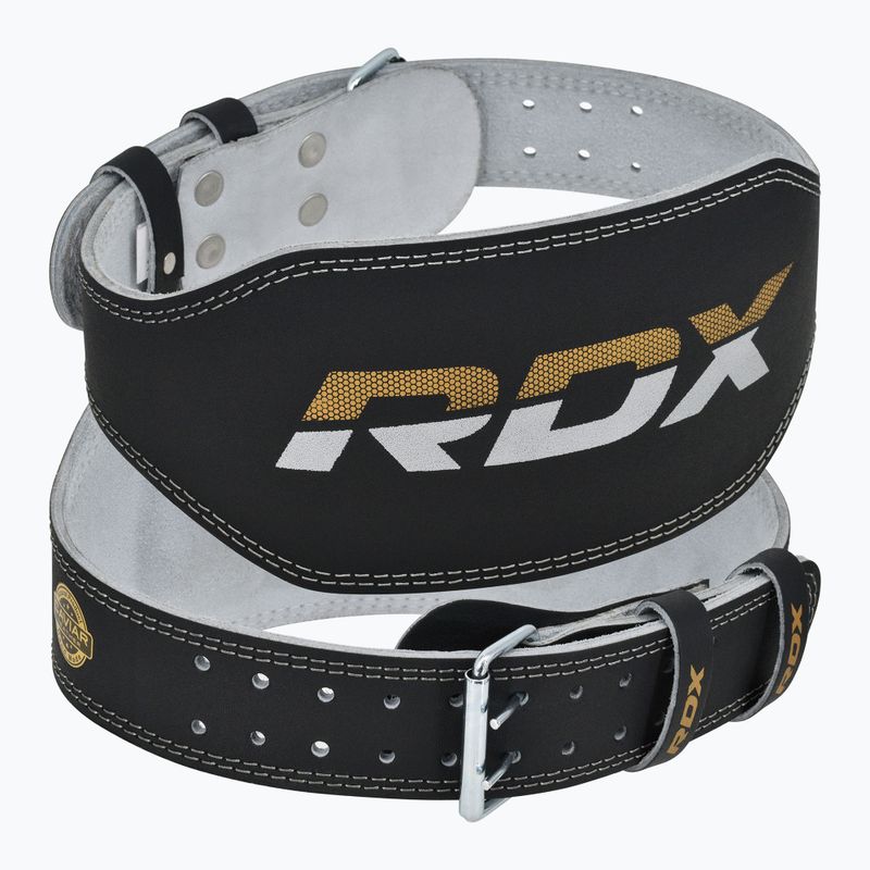 RDX Cintura per sollevamento pesi 6" in pelle nero/oro 5