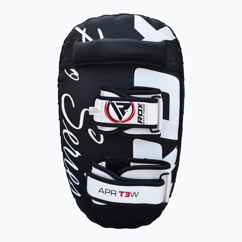 RDX T3 Muay Thai Training Shield Kick Pads bianco/nero 3