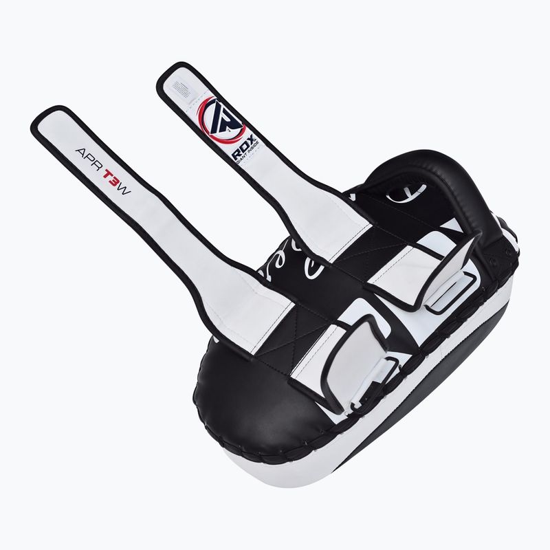 RDX T3 Muay Thai Training Shield Kick Pads bianco/nero 4