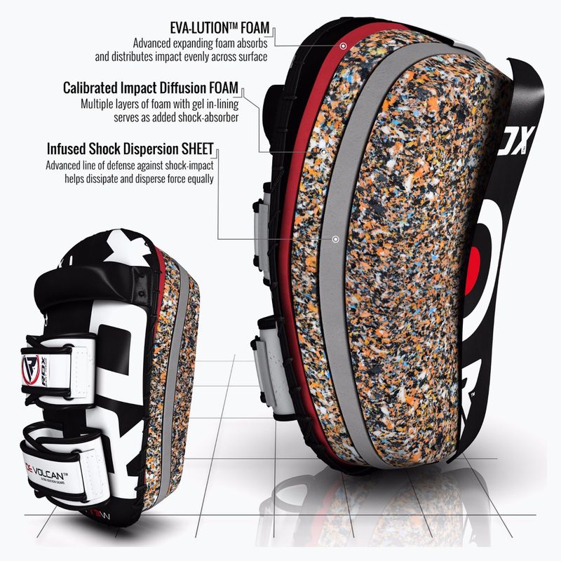 RDX T3 Muay Thai Training Shield Kick Pads bianco/nero 5