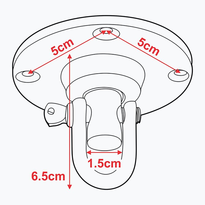 Supporto a soffitto per sacco da boxe RDX Iron Swivel Regular nero 5