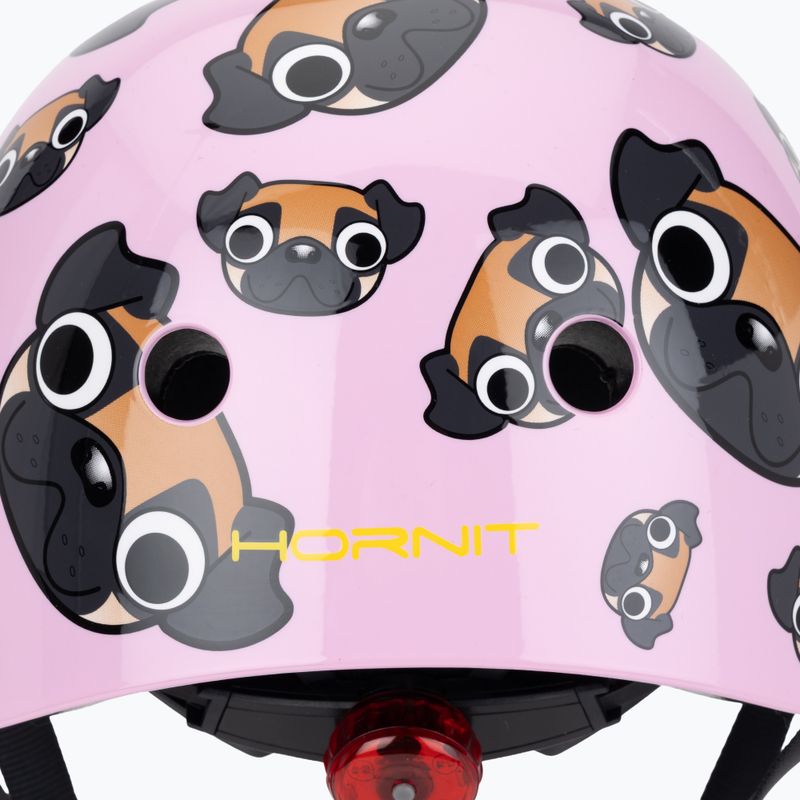 Casco da bici per bambini Hornit Pug rosa/marrone 7