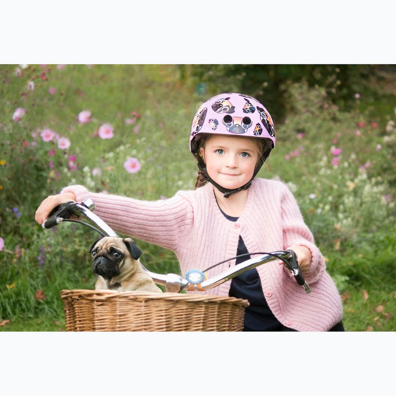 Casco da bici per bambini Hornit Pug rosa/marrone 9