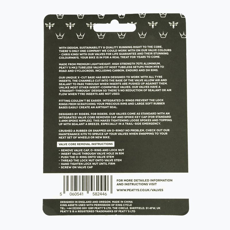 Peaty's X Chris King MK2 Valvole Tubeless 60 mm bourbon presta set di valvole 3