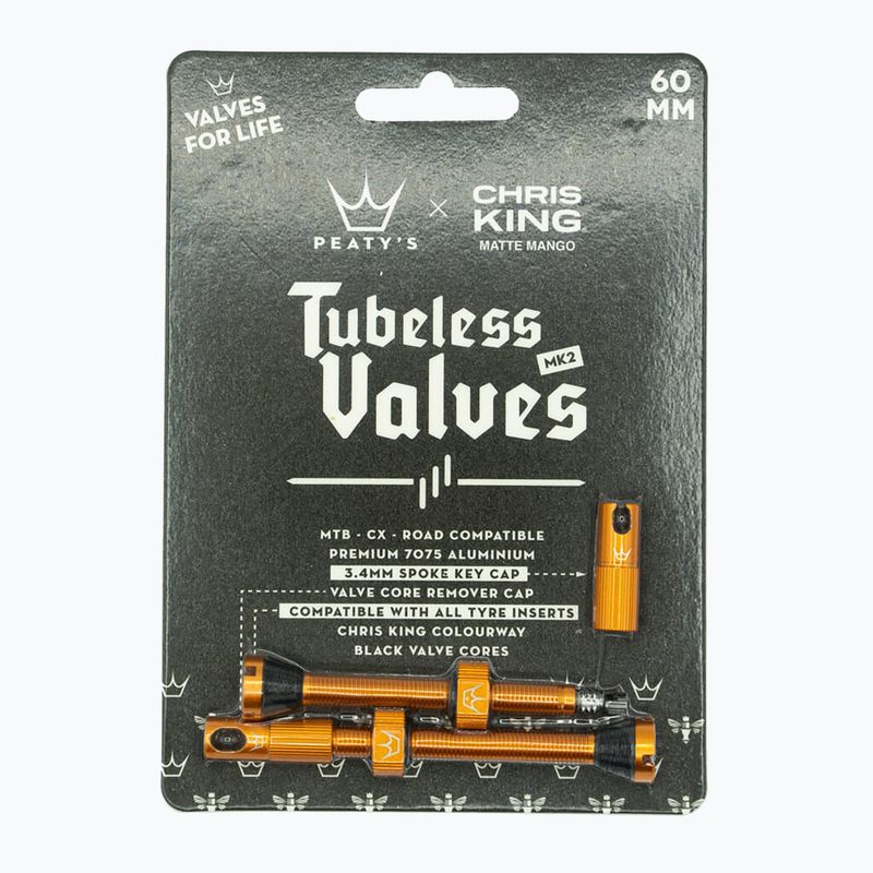 Peaty's X Chris King MK2 Valvole Tubeless 60 mm mango set di valvole presta 2