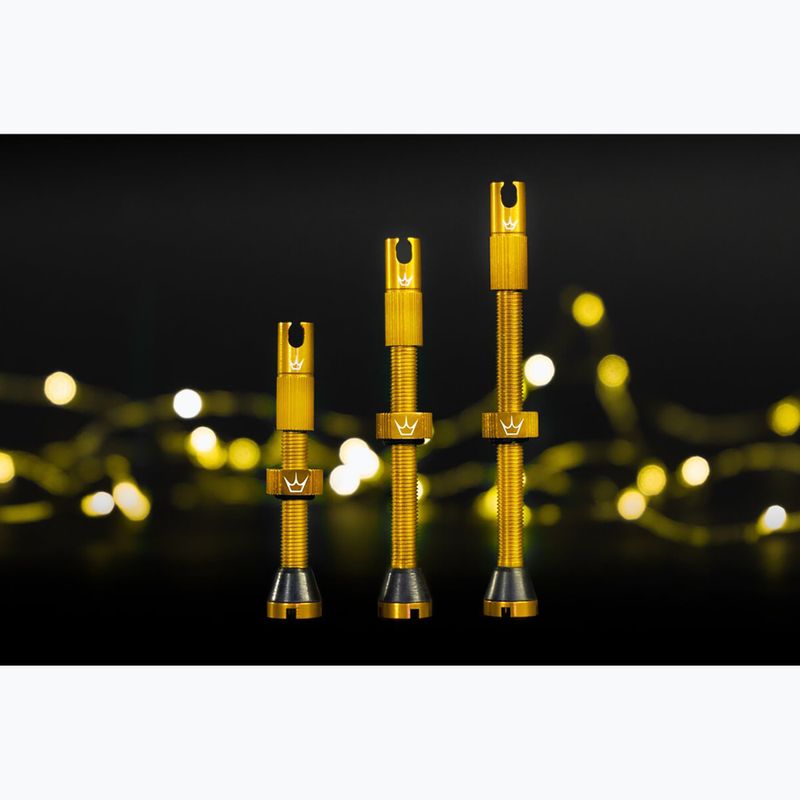 Peaty's X Chris King MK2 Set di valvole Presta Tubeless 42 mm oro 3
