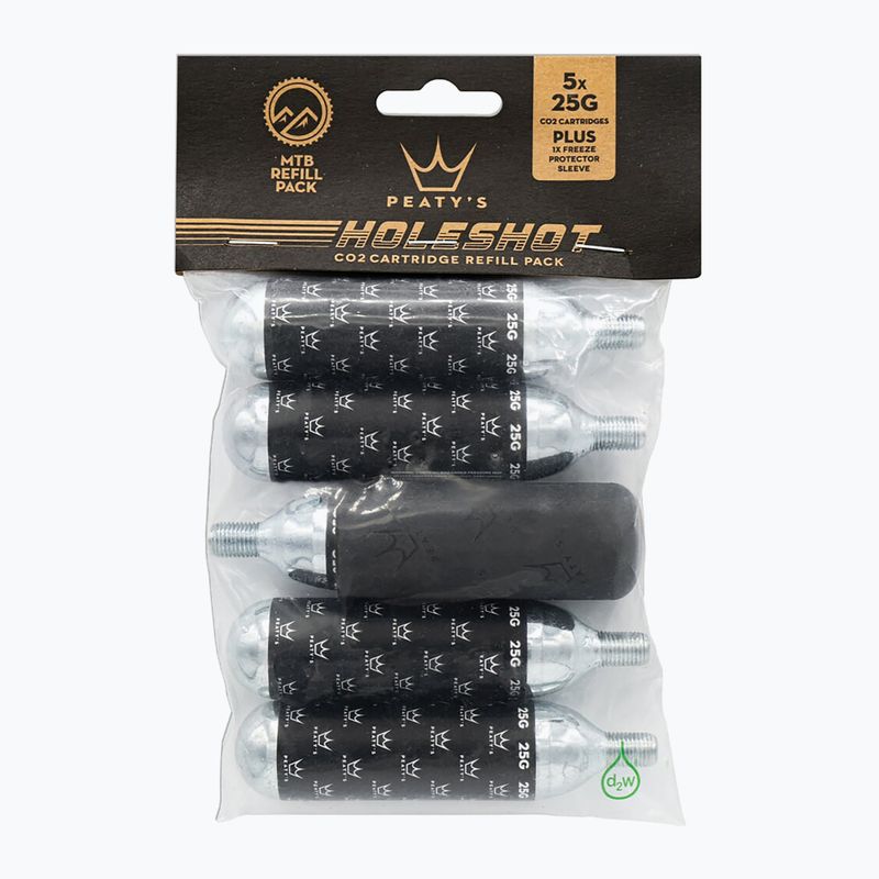 Cartucce di gas per pompa da bicicletta Holeshot CO2 di Peaty - MTB 25 g 5 pz.