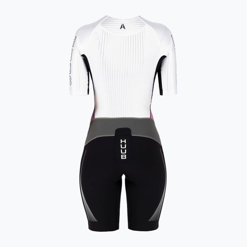 Tuta da triathlon da donna HUUB Anemoi Aero Tri Suit nero/bianco/rosa 2