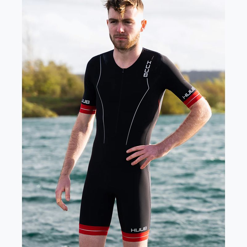 Tuta Tri lunga da uomo HUUB Race nero/rosso 8