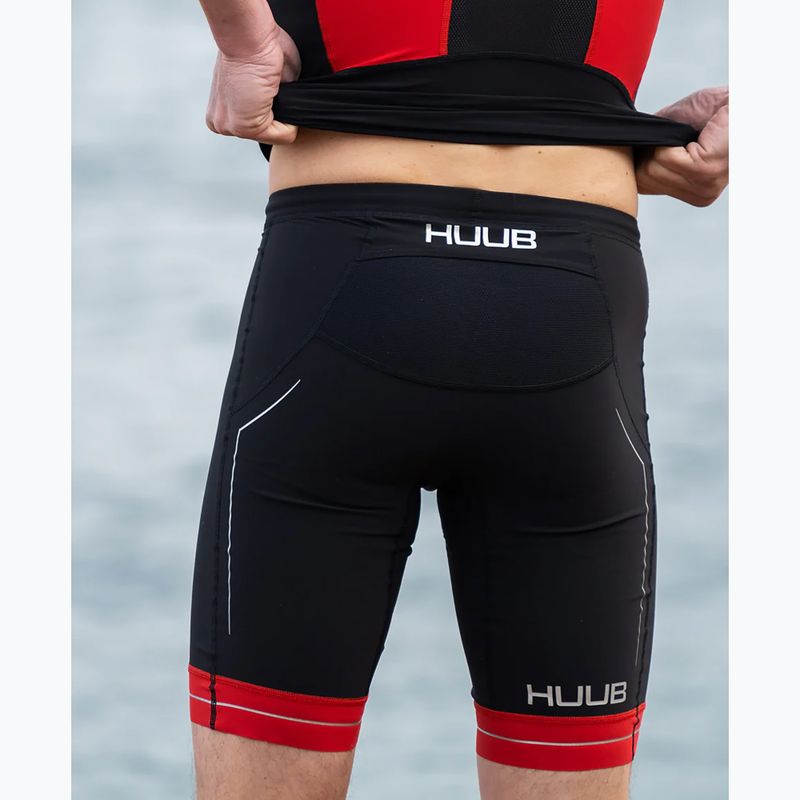 HUUB Pantaloncini da triathlon da uomo Race Tri Short nero/rosso 5