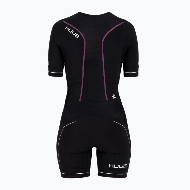 Tuta da triathlon da donna HUUB Aura Long Course Tri Suit nero/viola 2