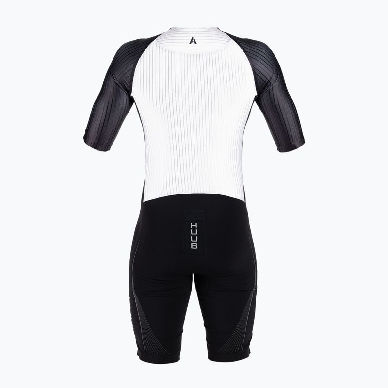 HUUB Tuta da triathlon da uomo Anemoi Aero + Bonded nero/bianco 2