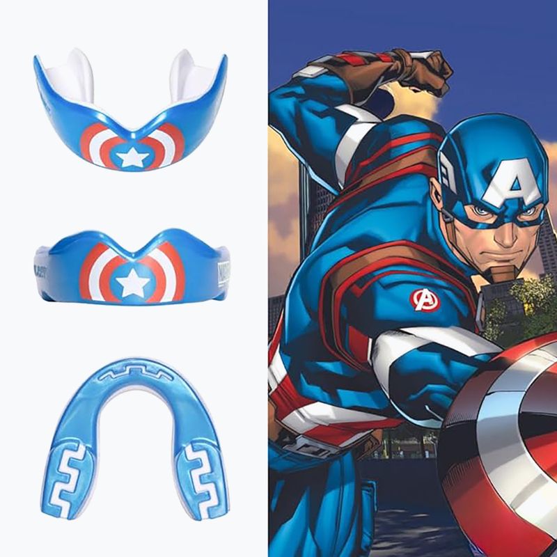 SAFEJAWZ proteggi mascella per bambini Marvel Capitan America blu 2