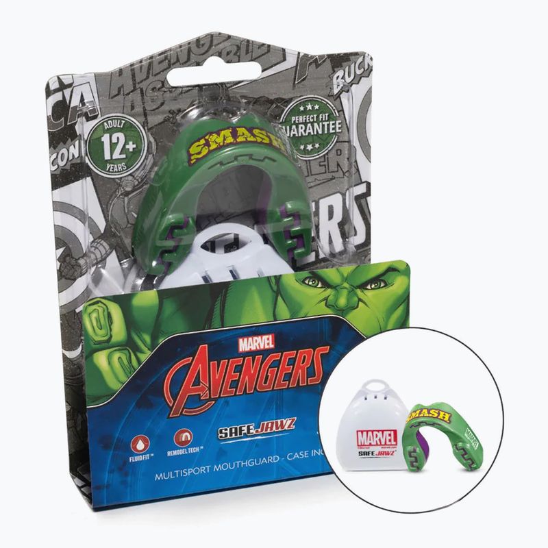 SAFEJAWZ proteggi mascella per bambini Marvel Hulk verde 2