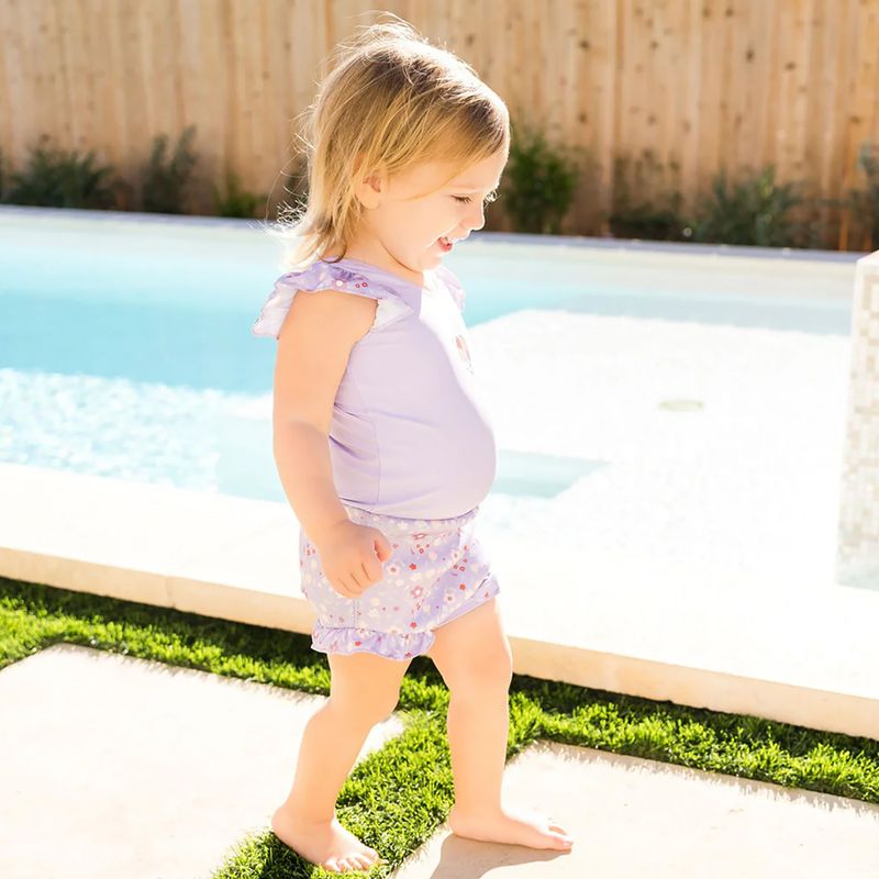 Costume intero per bambini con pannolino Splash About Happy Nappy Frills campo di fragole 7