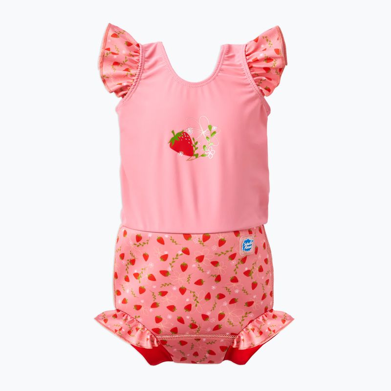 Costume intero per bambini con pannolino Splash About Happy Nappy Frills campo di fragole