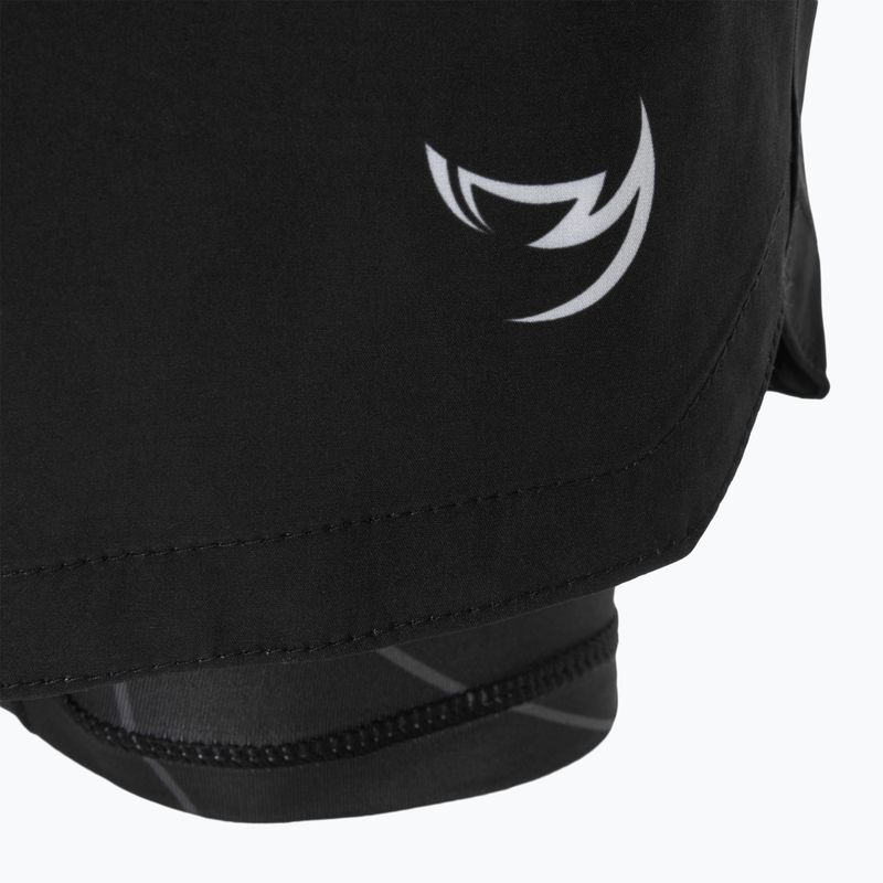 Pantaloncini da allenamento a doppio strato FUMETSU Icon da uomo, nero 3