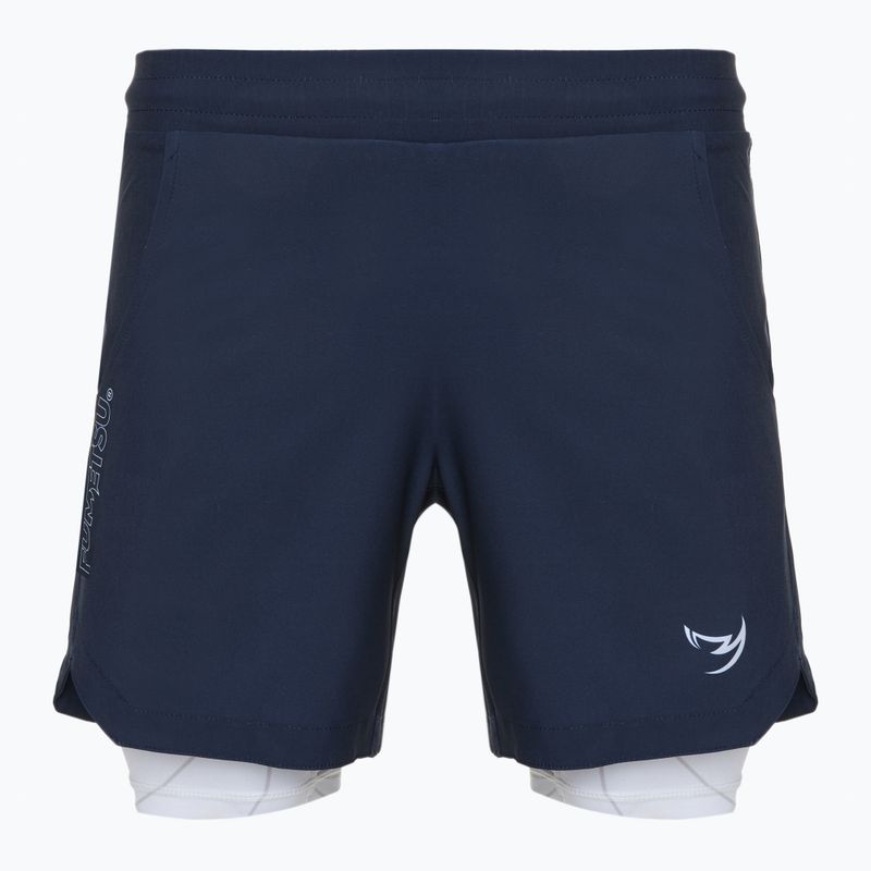 Pantaloncini da allenamento FUMETSU Icon Dual Layer da uomo blu/bianco