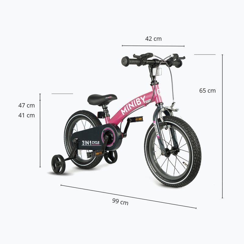 Bicicletta per bambini Qplay Miniby 3in1 rosa 6