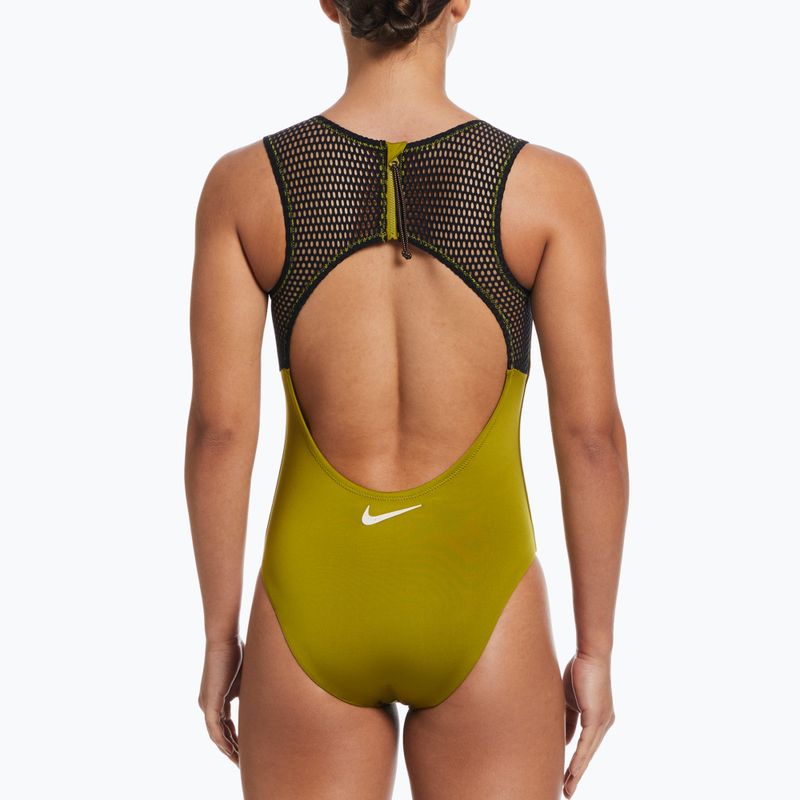 Costume intero Nike Wild Keyhole moss da donna 5