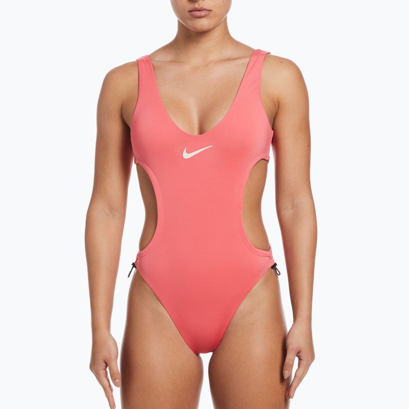 Nike Wild Cutout - costume intero donna corallo mare