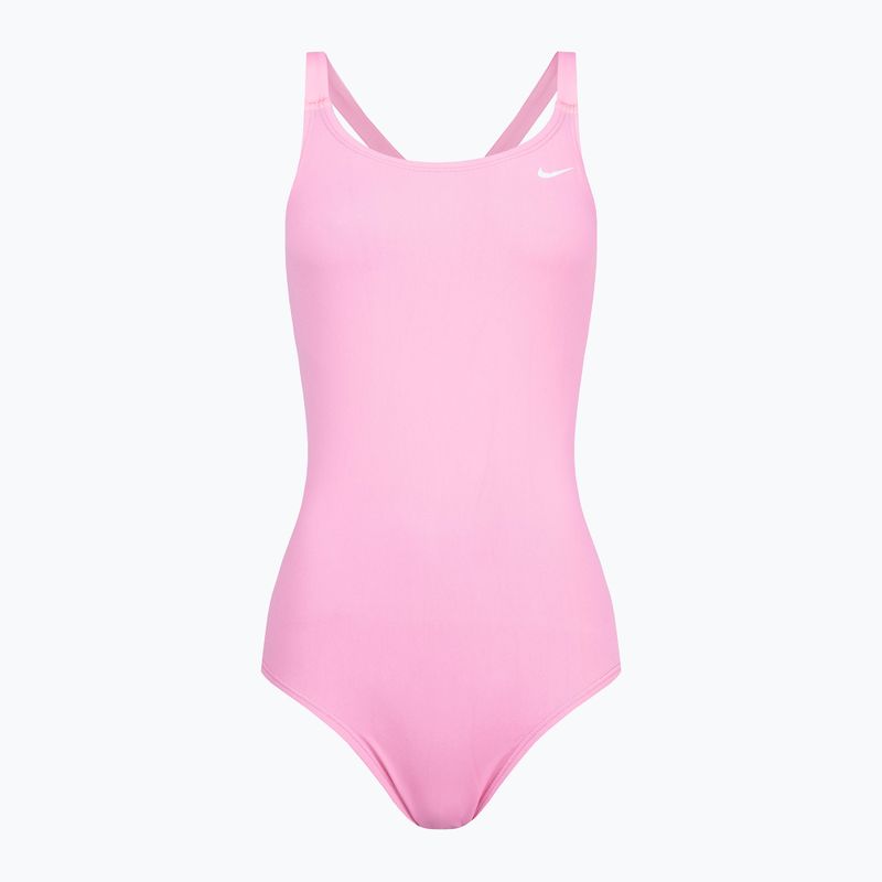 Costume intero da donna Nike Hydrastrong Solid Fastback rosa polarizzato