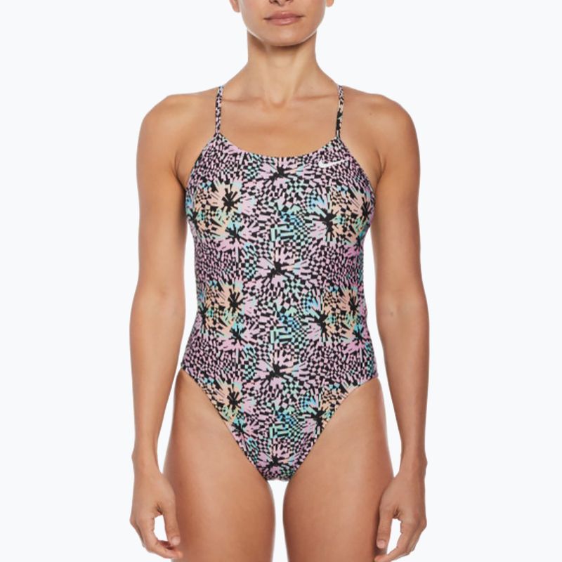 Costume da bagno intero donna Nike Hydrastrong Multi Print rosa fiorito 4