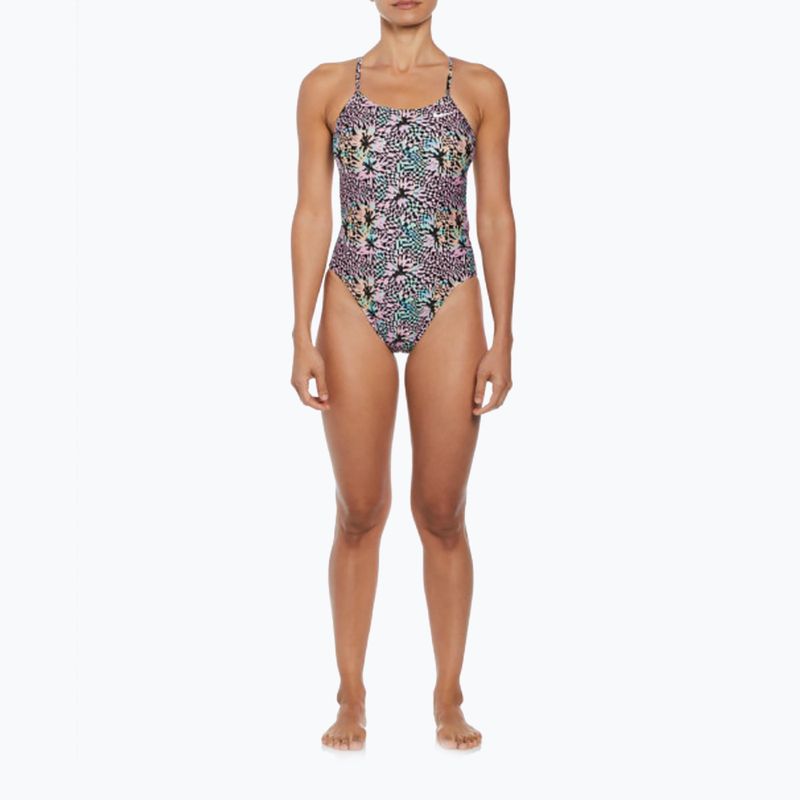 Costume da bagno intero donna Nike Hydrastrong Multi Print rosa fiorito 7