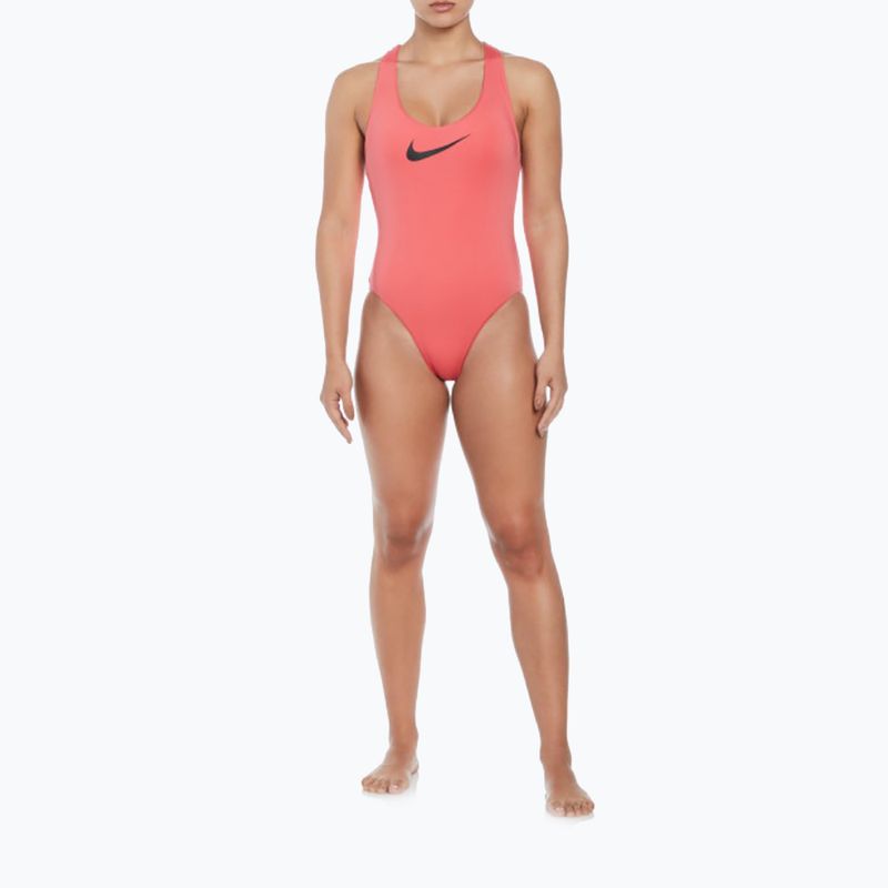 Costume intero donna Nike Logo Tape sea coral 9