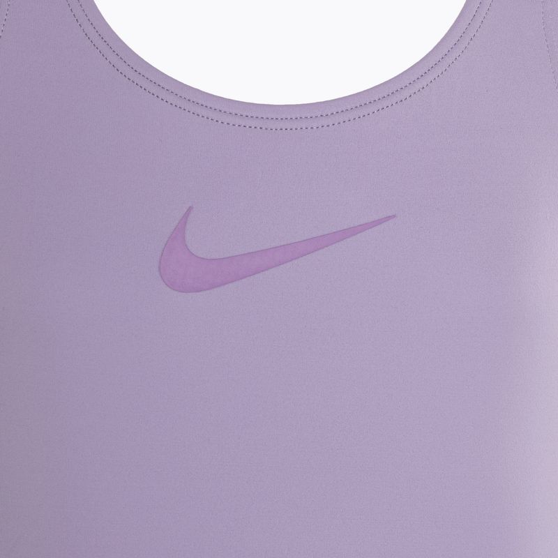 Costume intero Nike Essential Racerback lilla fiorito per bambini 3