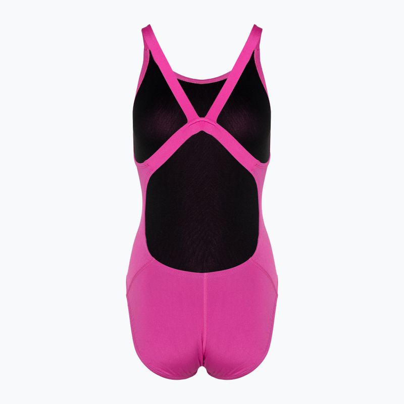 Costume intero donna Nike Hydrastrong Solid Fastback rosa fuoco 2