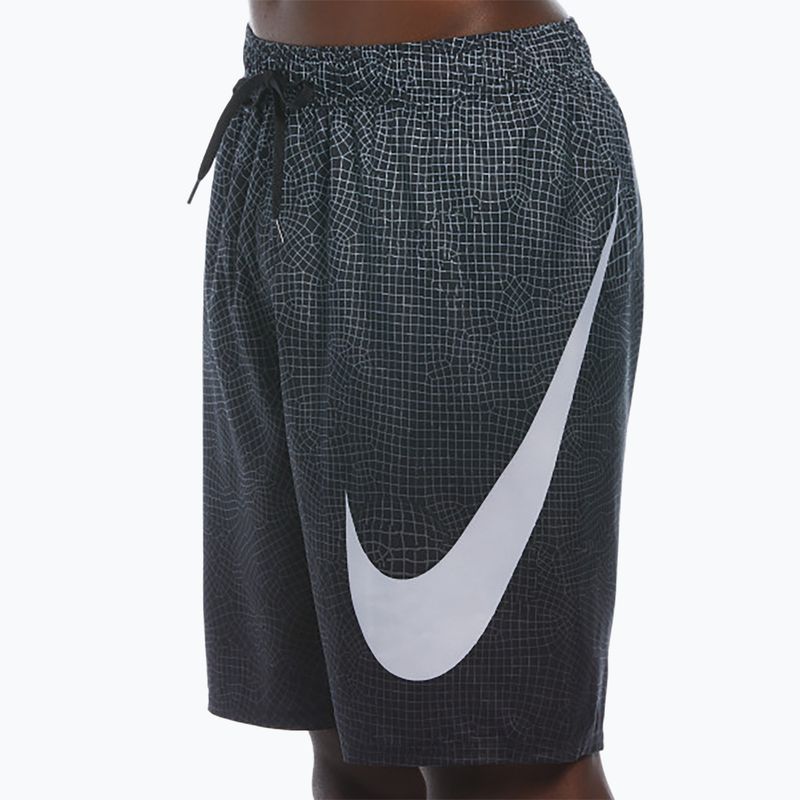 Pantaloncini da bagno da uomo Nike Grid Swoosh Breaker 9" Volley nero 7