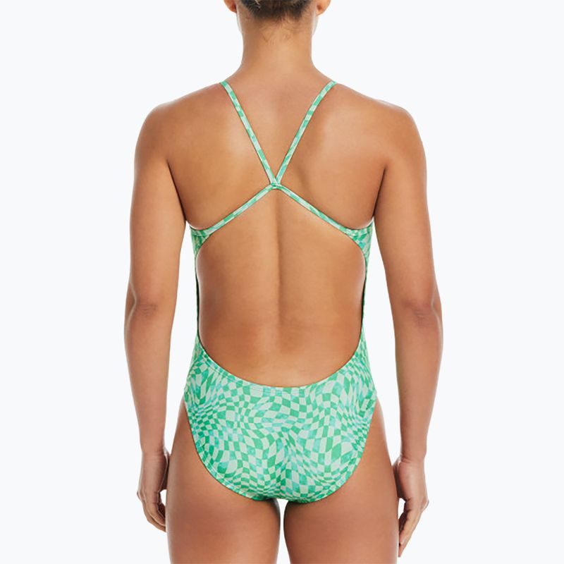 Costume intero da donna Nike Hydrastrong Cutout verde shock 5