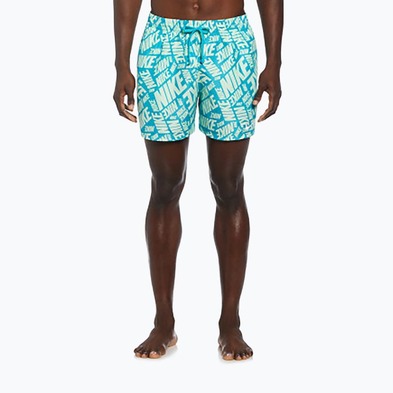 Pantaloncini da bagno Nike Tossed 5" Volley da uomo verde vapore 4