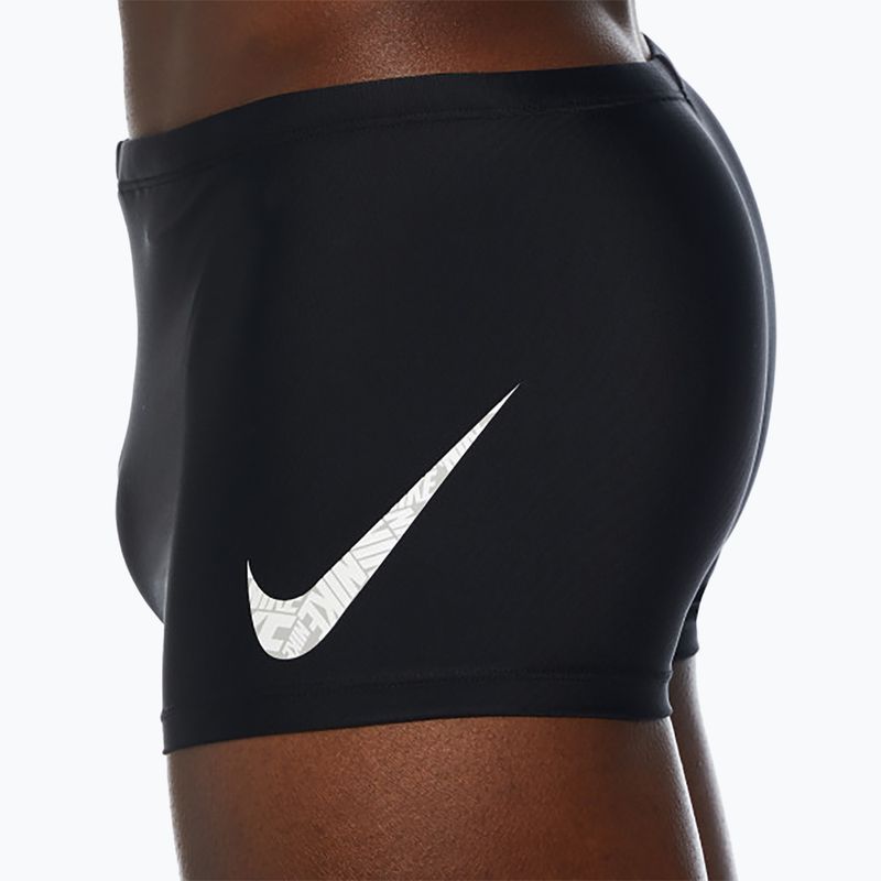 Uomo Nike Tossed Swoosh Square Leg boxer da bagno nero 4