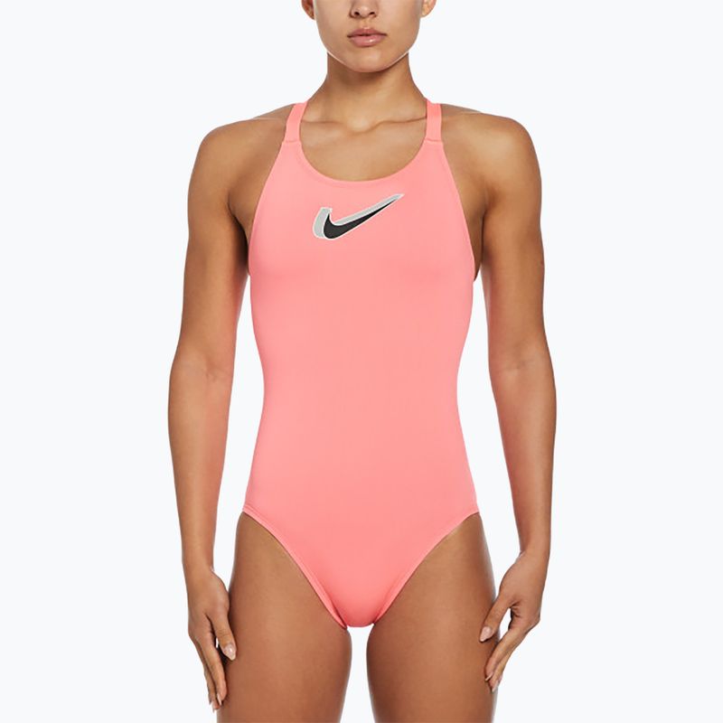 Costume intero donna Nike Hydrastrong 3D Swoosh Fastback hot punch