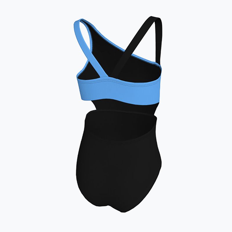 Nike Color Block Asymmetrical Monokini Costume da bagno per bambini Nero 2