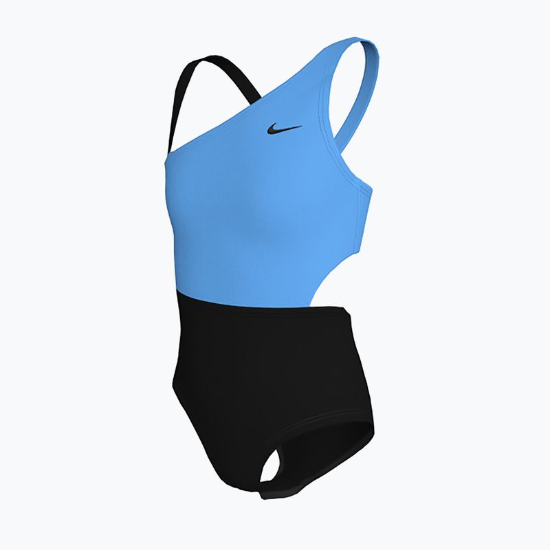 Nike Color Block Asymmetrical Monokini Costume da bagno per bambini Nero 3