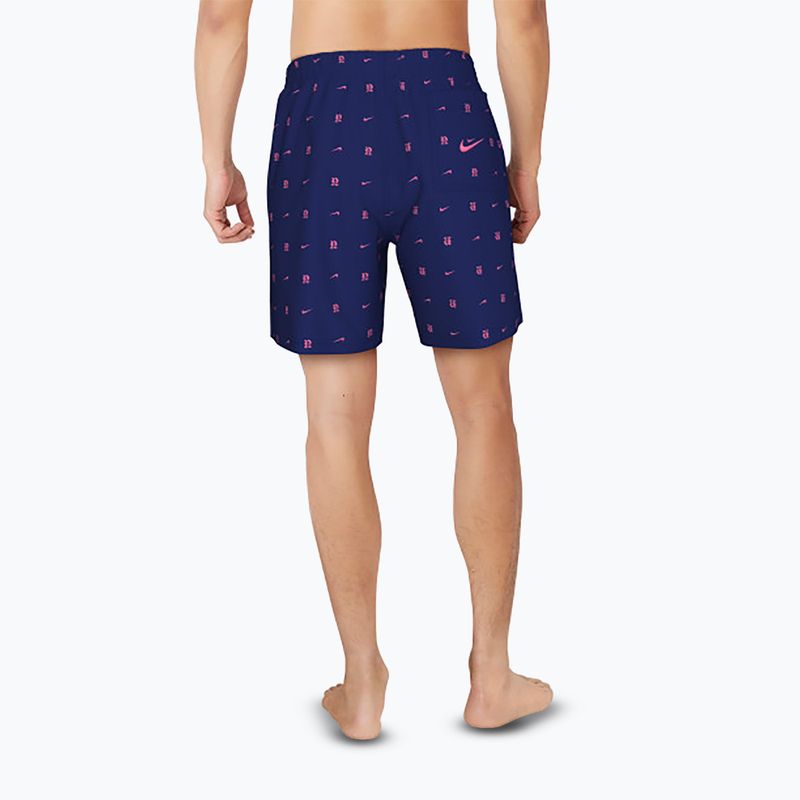 Pantaloncini da bagno Nike Luxe Letter 7" Volley da uomo, mezzanotte marina 3