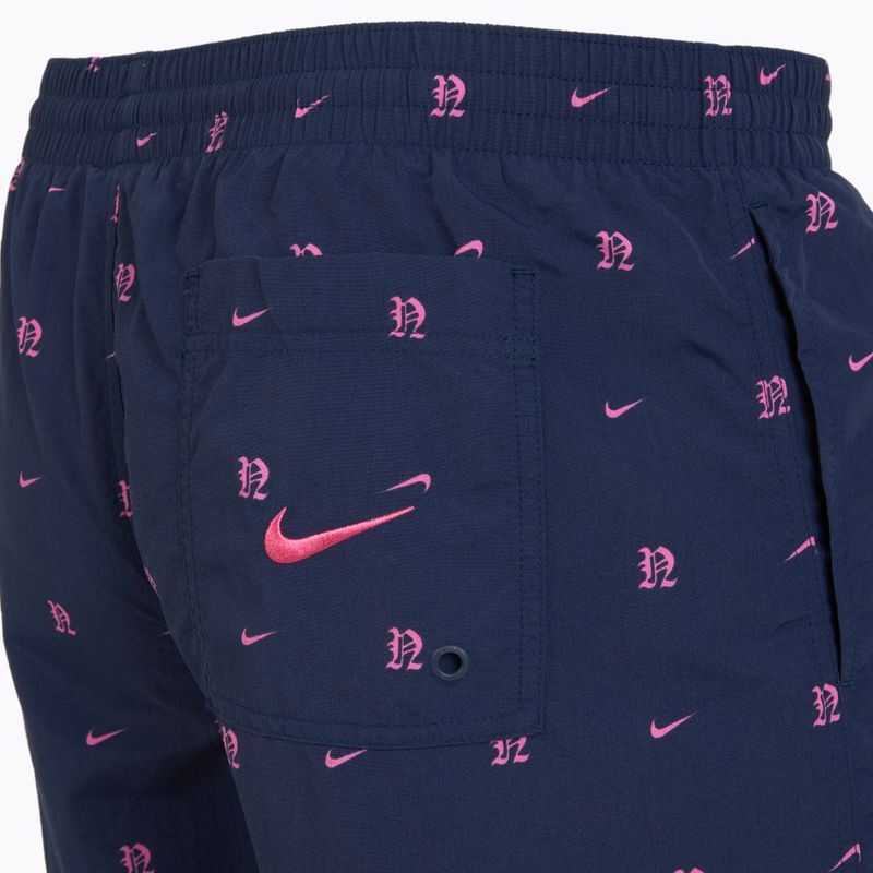Pantaloncini da bagno Nike Luxe Letter 7" Volley da uomo, mezzanotte marina 4