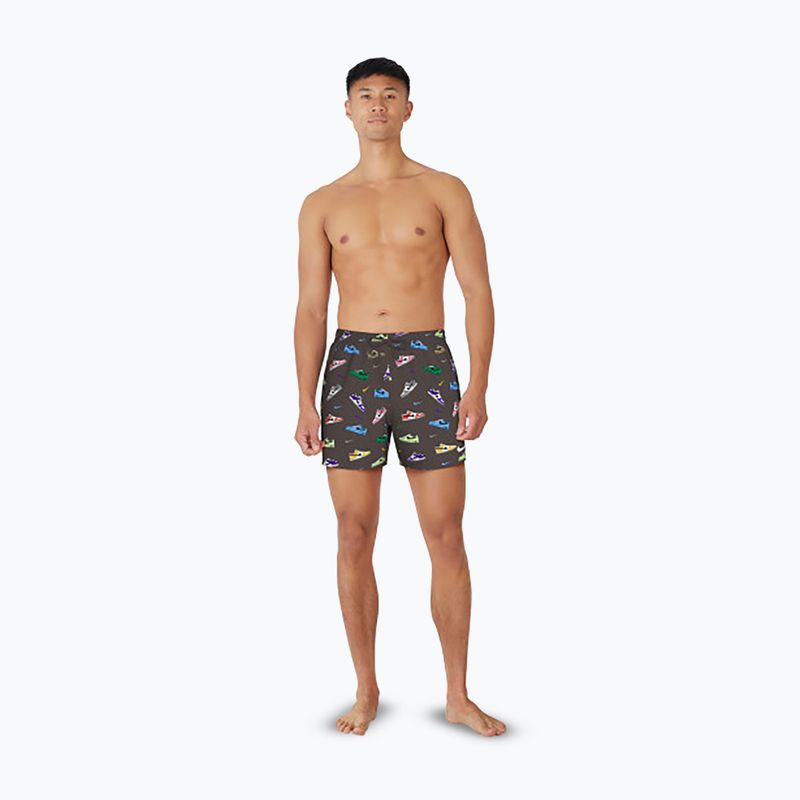 Pantaloncini da bagno Nike Multi Print 5" Volley da uomo, marrone barocco 2