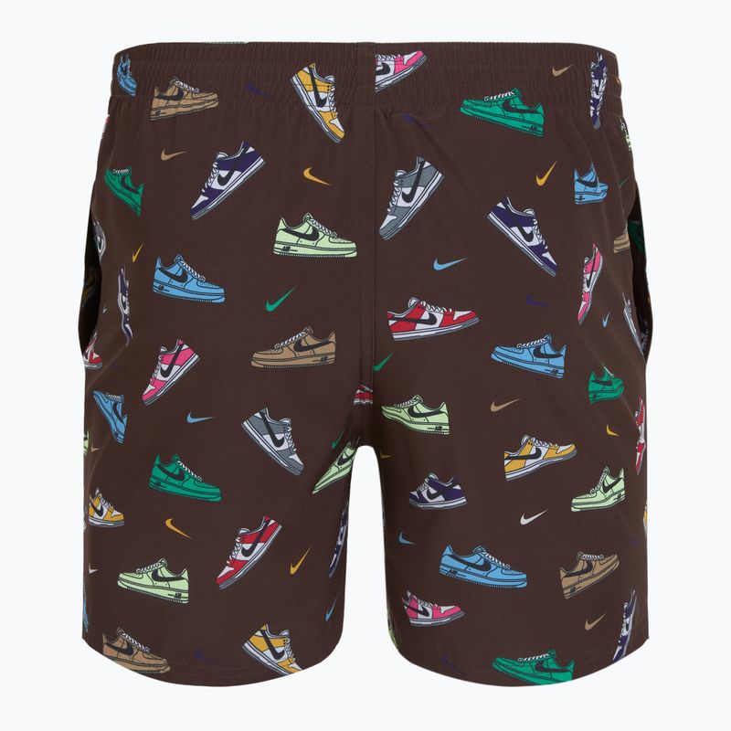 Pantaloncini da bagno Nike Multi Print 5" Volley da uomo, marrone barocco 2