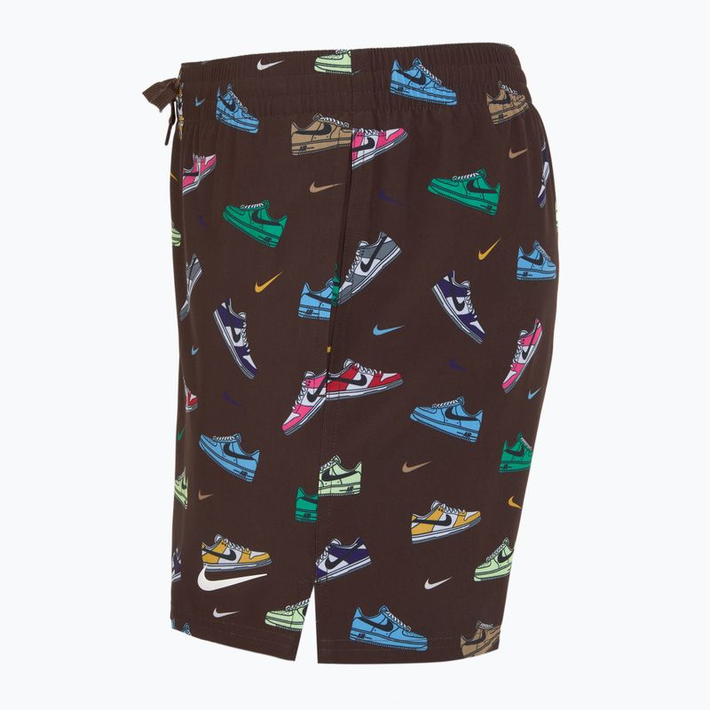 Pantaloncini da bagno Nike Multi Print 5" Volley da uomo, marrone barocco 3
