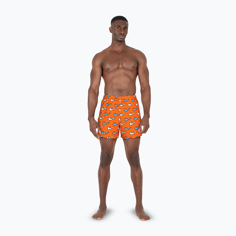 Pantaloncini da bagno Nike Multi Print 5" Volley da uomo, arancione blaze 2