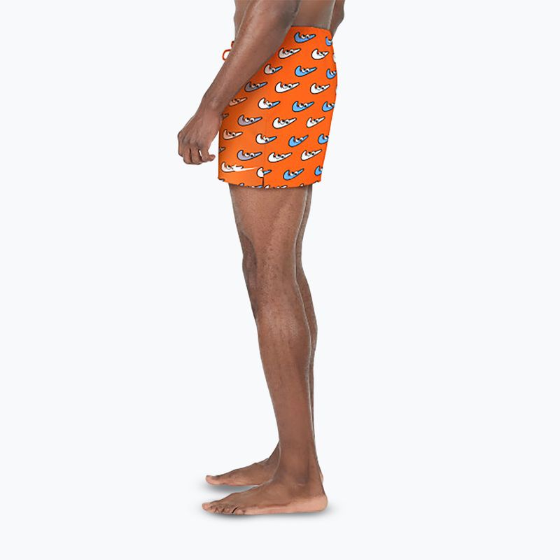 Pantaloncini da bagno Nike Multi Print 5" Volley da uomo, arancione blaze 4