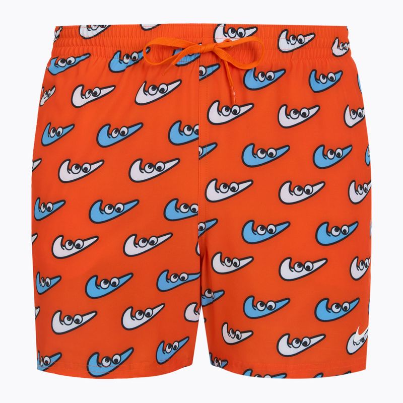 Pantaloncini da bagno Nike Multi Print 5" Volley da uomo, arancione blaze