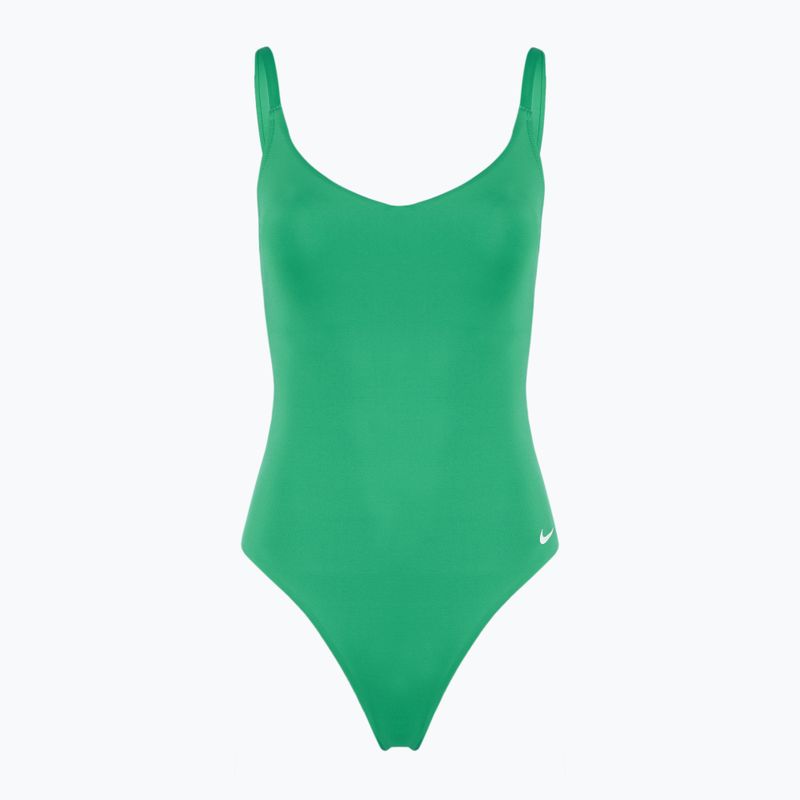 Costume intero da donna Nike Essential con scollo a V, verde stadio