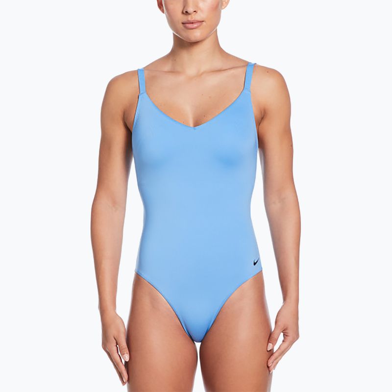 Costume intero da donna Nike Essential con scollo a V, blu università