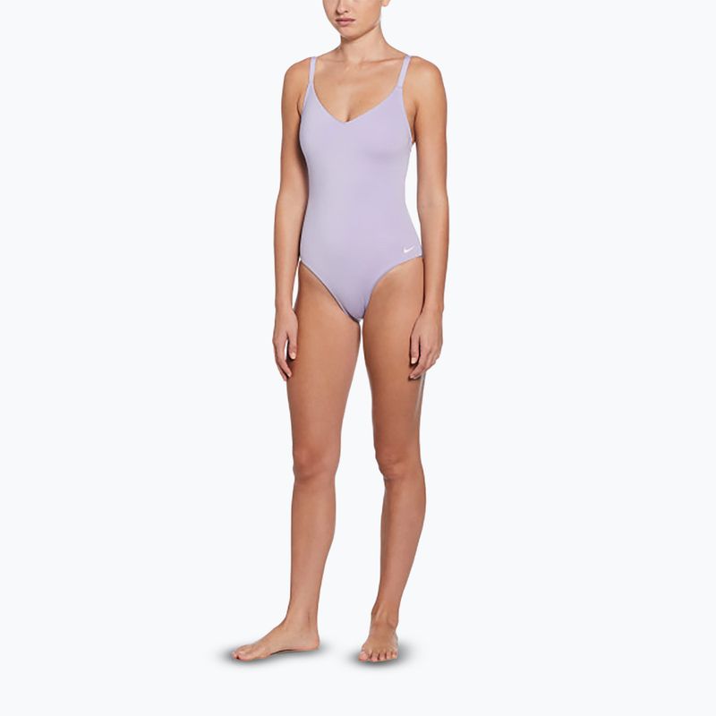 Costume intero da donna Nike Essential con scollo a V ortensie 2
